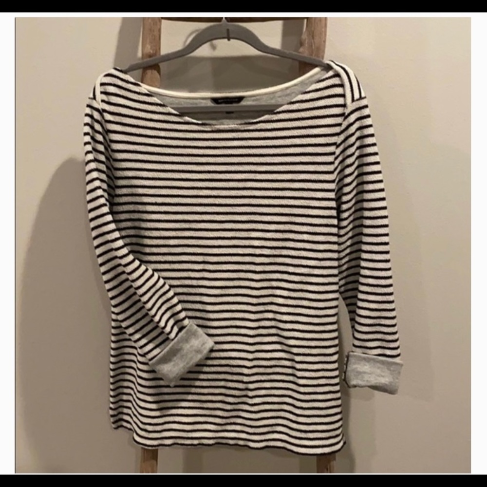 Banana Republic Striped Terry Boatneck Top